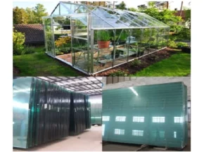 Twin-wall polycarbonate greenhouse roofing sheets with UV protection