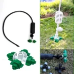 4 way mister nozzle for greenhouse cooling and irrigation systems Fine mist irrigation nozzle with four-direction spray pattern Agricultural 4 way mister installed in greenhouse environment Hydroponic misting sprinkler for humidity and moisture control UV-resistant greenhouse mister for nursery and crop cooling Water-saving 4 way mister used in modern farming systems