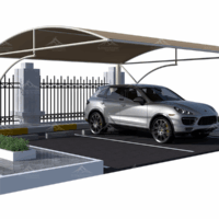Double (two) vehicle car parking shade structure covered with waterproof 100% shade net