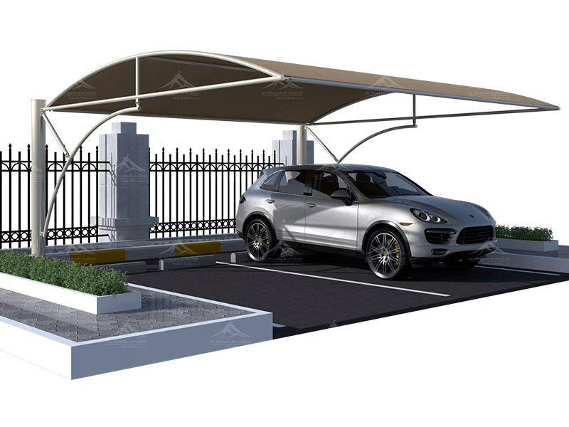 Double (two) vehicle car parking shade structure covered with waterproof 100% shade net
