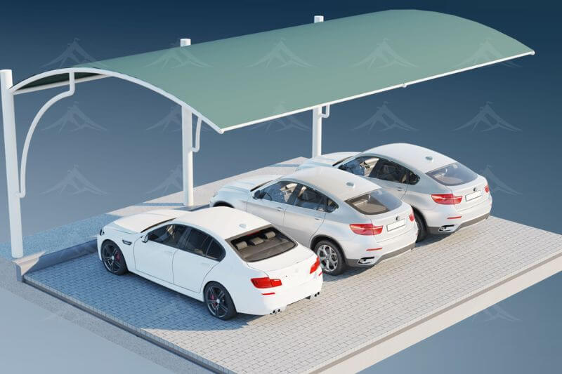 3-three vehicles car parking shade Structure Kenya - Image 2