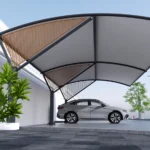 Triple Vehicle Car Parking Shade Structure with Waterproof 100% Shade Net