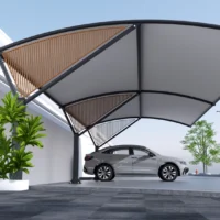 Triple Vehicle Car Parking Shade Structure with Waterproof 100% Shade Net