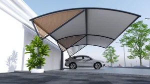 Triple Vehicle Car Parking Shade Structure with Waterproof 100% Shade Net