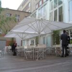 Restaurant roof covered using shade net