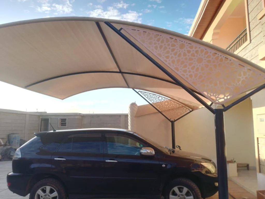 arched car shed in kenya