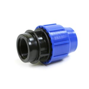 Compression HDPE female threaded adaptor used for connecting HDPE pipes to threaded irrigation fittings