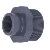 PVC Male / Female Adaptor PN16 used for connecting PVC pipes to threaded valves and fittings in irrigation systems.