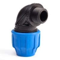 Compression HDPE Male Elbow Coupling for connecting HDPE pipes to threaded fittings at 90 degrees in kenya