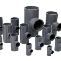 PVC Reduced Tee PN16 used for connecting a smaller branch line to a high-pressure irrigation pipeline.