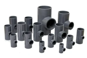 PVC Reduced Tee PN16 used for connecting a smaller branch line to a high-pressure irrigation pipeline.