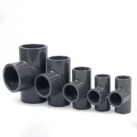PVC Straight Tee PN16 used for branching water flow in irrigation and plumbing systems