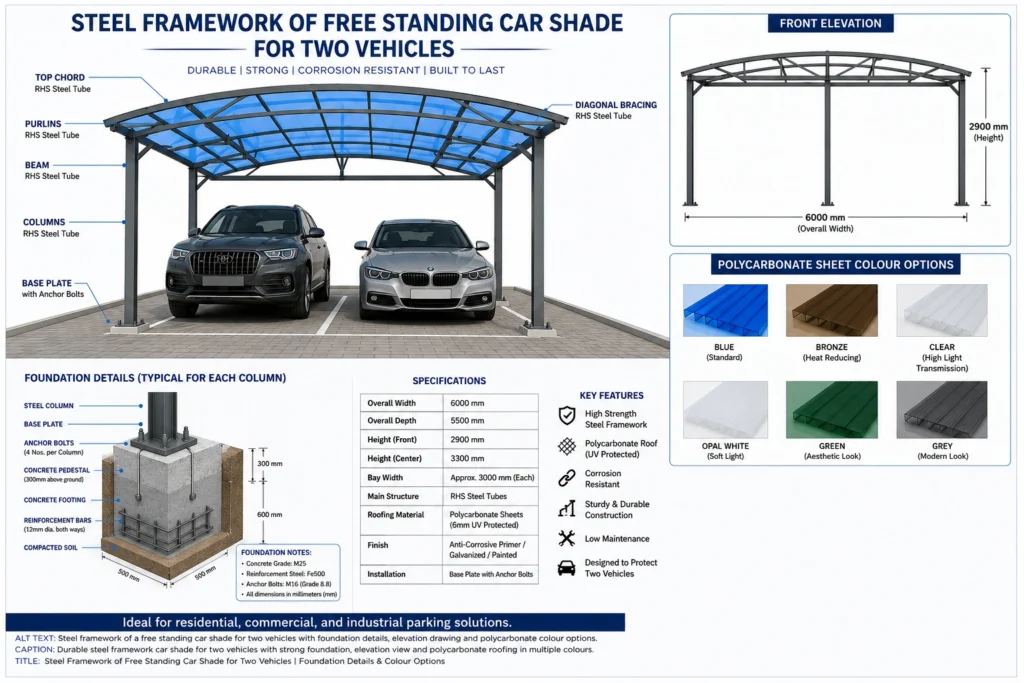 two vehicle polycarbonate car shade